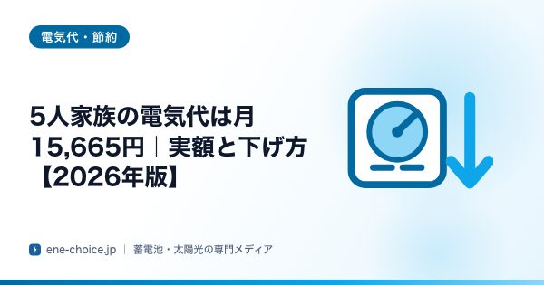 「5人家族の電気代は月15,665円｜実額と下げ方【2026年版】」のタイトルカード