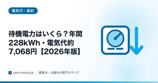 「待機電力はいくら？年間228kWh・電気代約7,068円【2026年版】」のタイトルカード